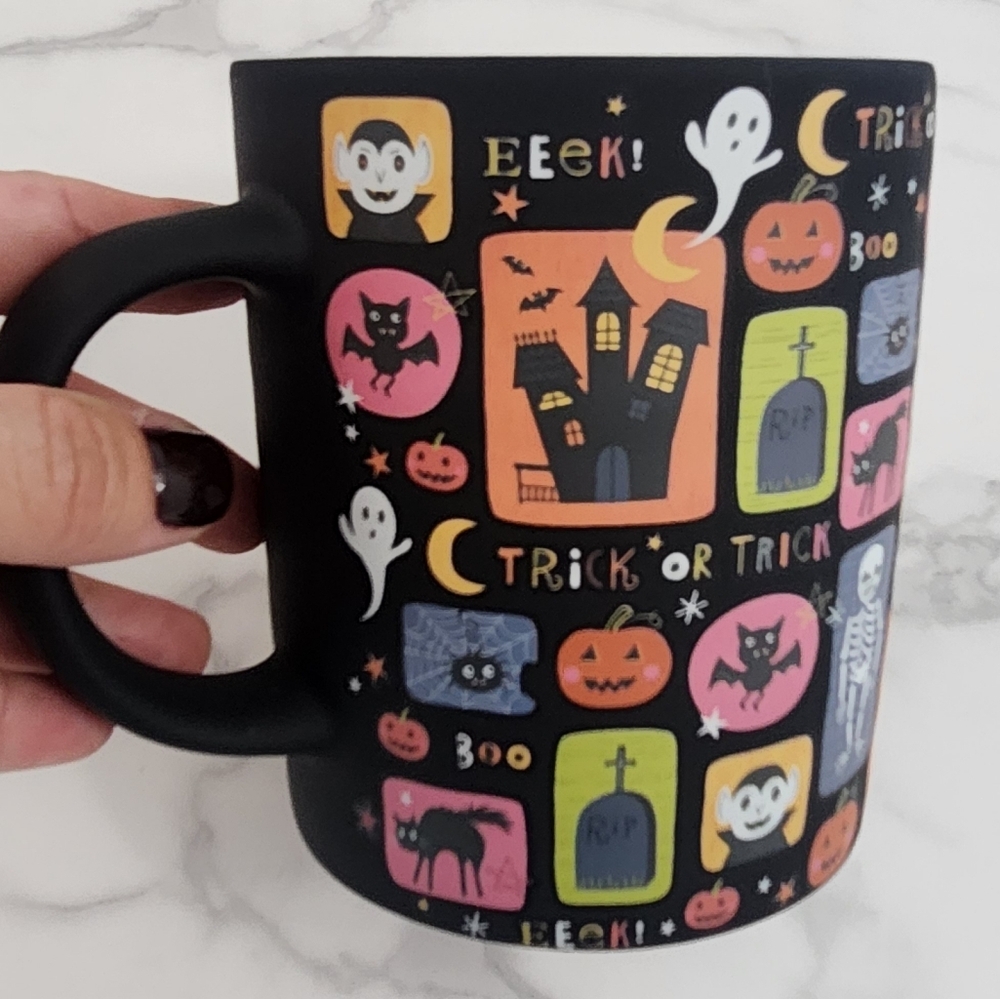 Fig & Fern Spooktacular Fun Halloween Themed Black Mug With Colorful Designs - Picture 3 of 10